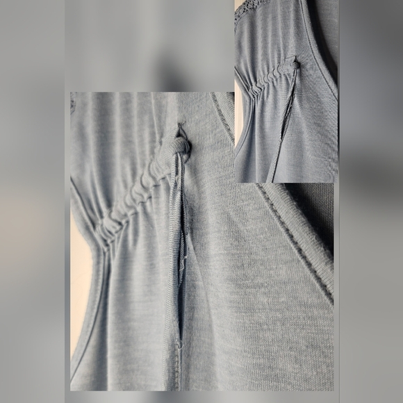 North River Womens Jersey V Neck Soft Blue Knit Lagenlook Flowy Top Size Medium - Picture 5 of 10